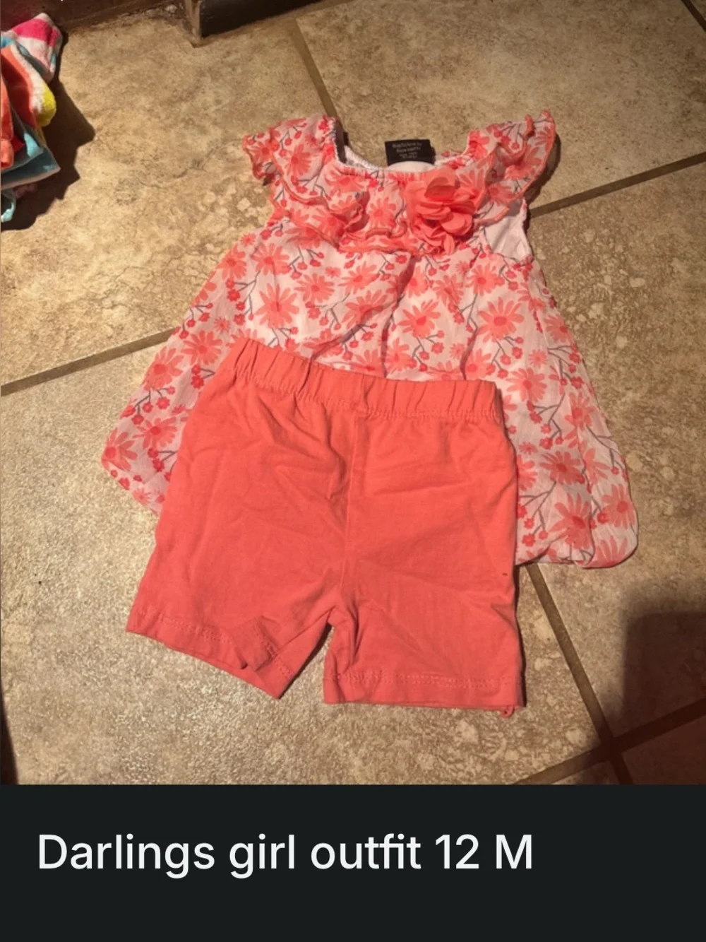 Darling Coral Floral Matching Set for Girls